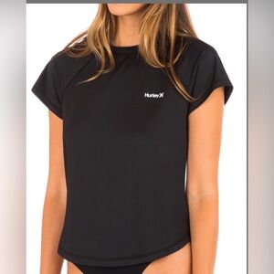 Hurley Women's Standard One And Only Short-Sleeve Surf Shirt, Black L